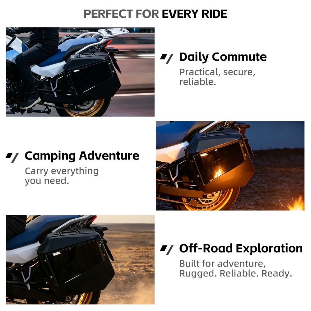 Suitable for Honda XL750 Motorcycle Side Boxes, Large‑Capacity Luggage Cases, Unlockable with Original Motorcycle Key