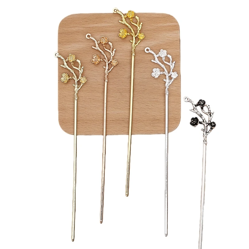 BoYuTe Alloy Flower Branch Hair Stick Materials Handmade Diy Jewelry Accessories and Components Wholesale