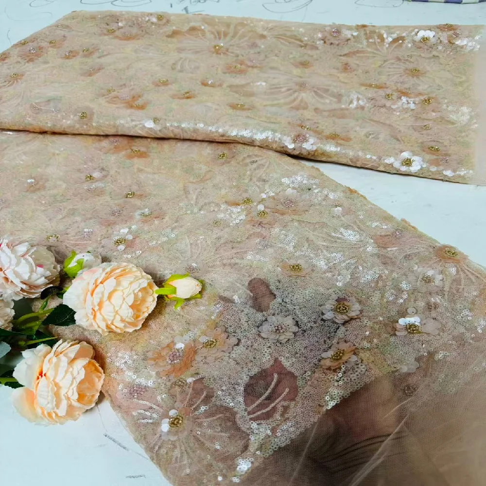 

Лидер продаж, африканская сетка с блестками, кружево высокого качества, африканская французская вышитая ткань для свадебных женщин