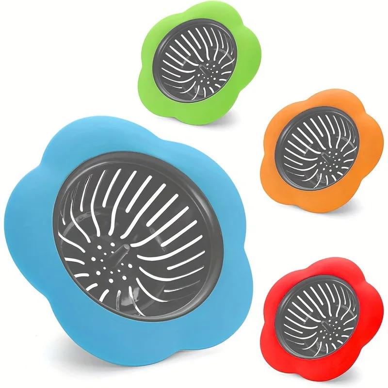 2PCS Silicone Kitchen Sink Strainer Anti-Clog Drain Filter Net Stopper for 4.5 Inch Diameter Drains Prevents Clogs And Blocks