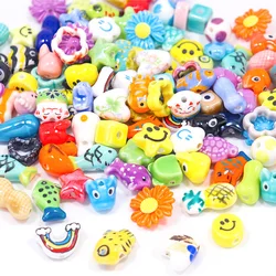 Beautiful Colored Ceramic Beads For Jewelry Making DIY Earring Bracelet  Flower Shaped Fish Shaped Ceramic Jewelry Accessories