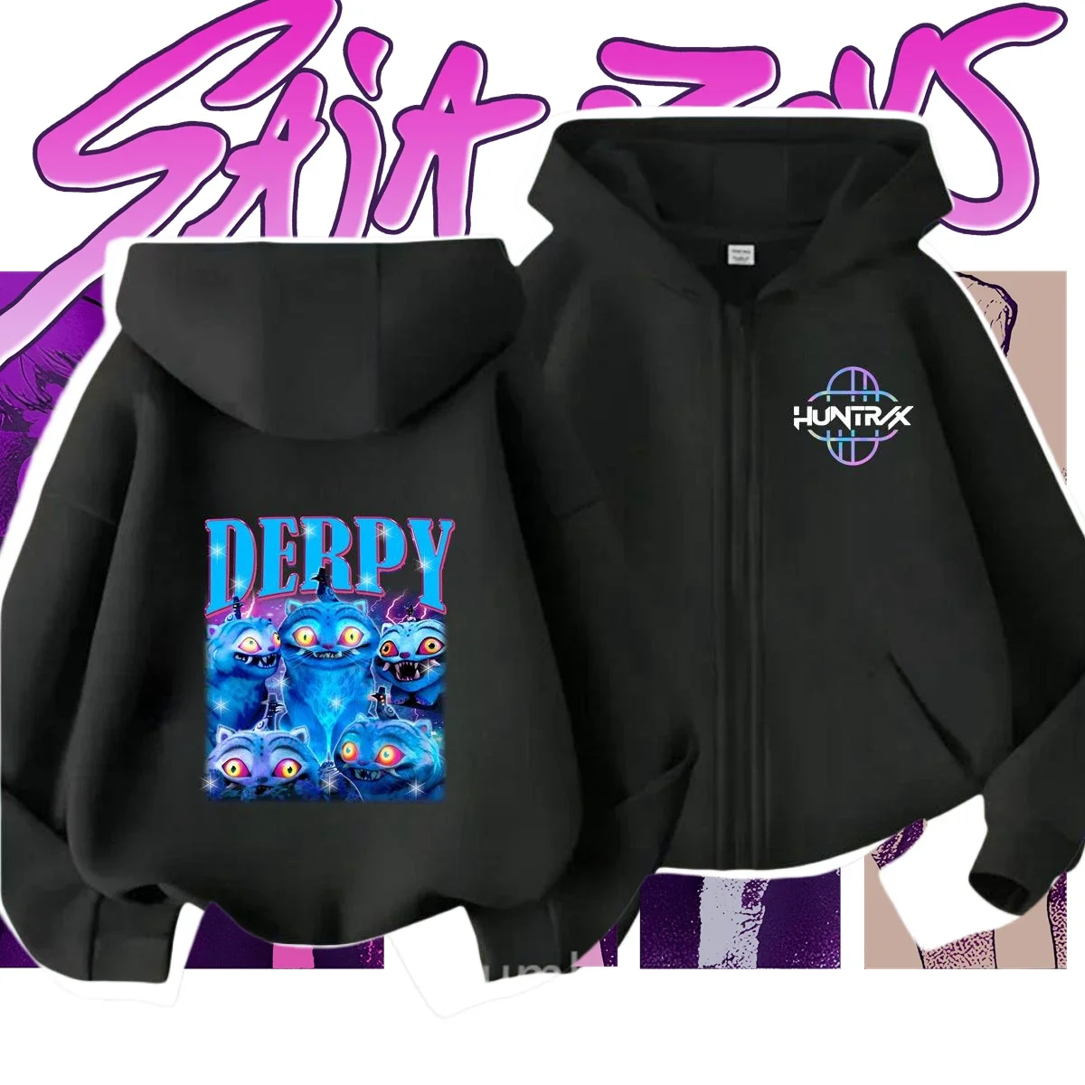 

Kpop Demon Hunters Boys Anime Zipper Hoodie Autumn Rumi Soft Warm Stylish Print Comfortable Hooded Sweatshirt​