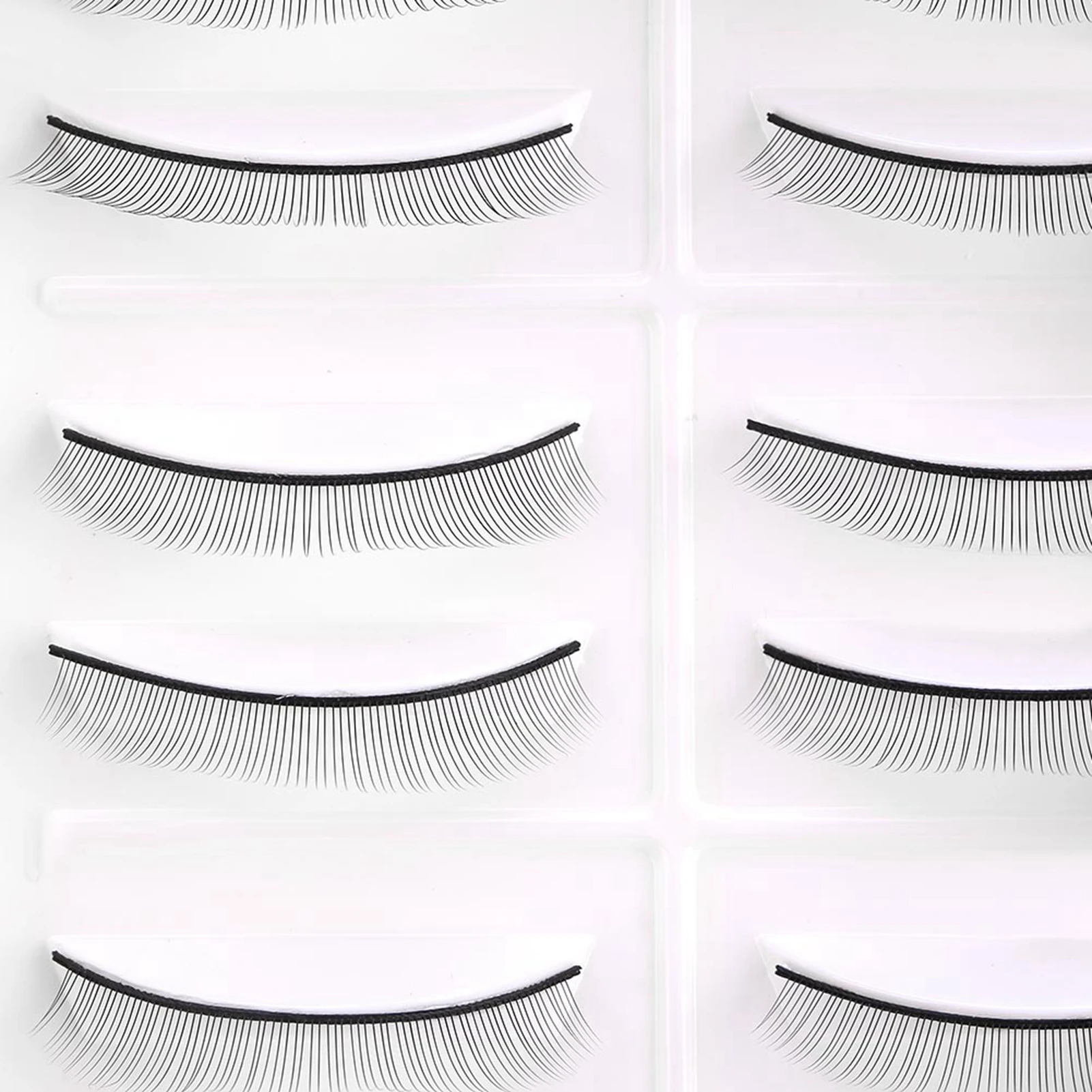 Übungswimpern, 10 Paar, Übungswimpern, falsche Wimpern für Wimpernverlängerung, Pfropftraining, Augen-Make-up, falsche Wimpern