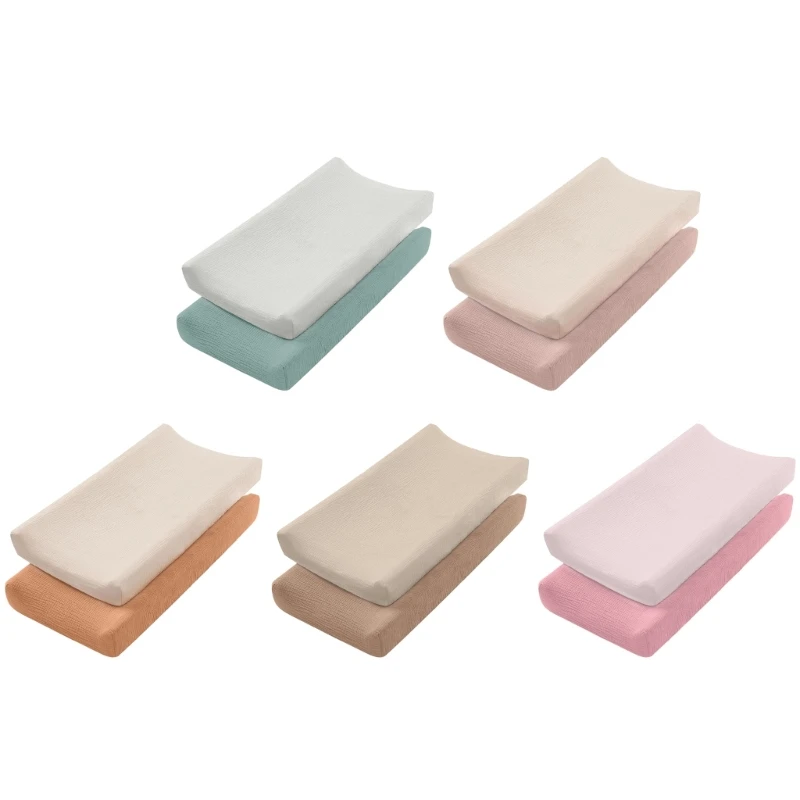 Bộ 2 chiếc Cotton Trang Bị Cũi Tấm Thay Đổi Miếng Lót dành cho Xe Đẩy Bé và Đầu Giường Cũi Vỏ Nệm Thoáng Khí 0