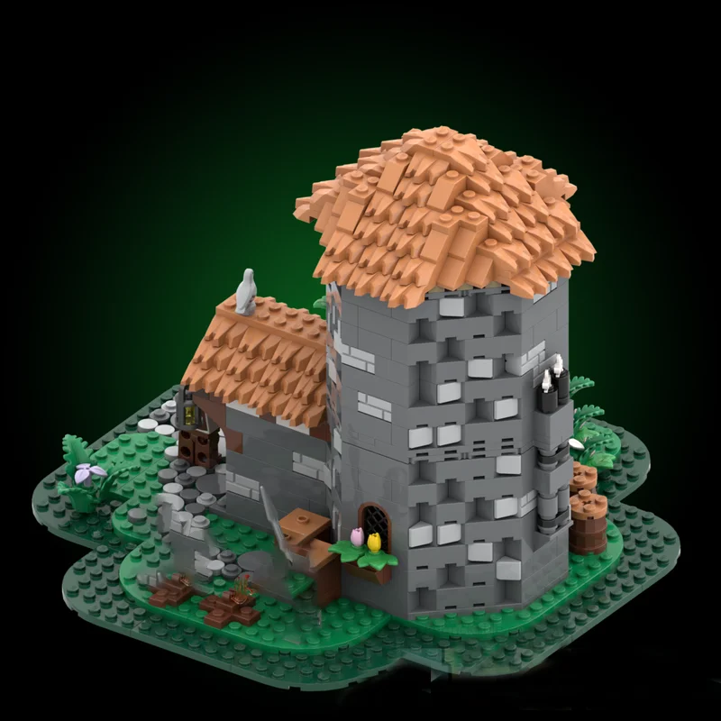 Modèle médiéval Moc briques de Construction modulaire Pigeon gardien maison modèle technologie blocs noël bricolage jouet Construction cadeaux