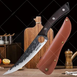 Hand Forged Multi-purpose Knife Hammer Pattern Boning Knife Kitchen Meat Cleaver Sharp Slicing Knife Kitchen accessories