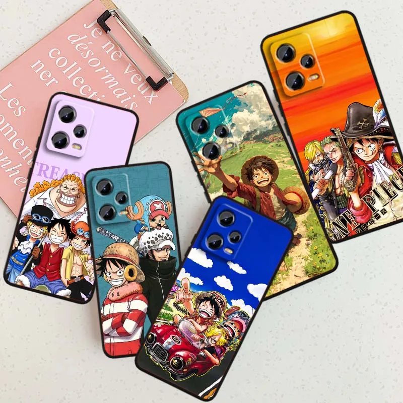 

One Piece Luffy Nami Art Phone Case For Xiaomi Redmi Note 15 14 13 12 12S 11E 11 11S Pro Plus 4G 5G Black