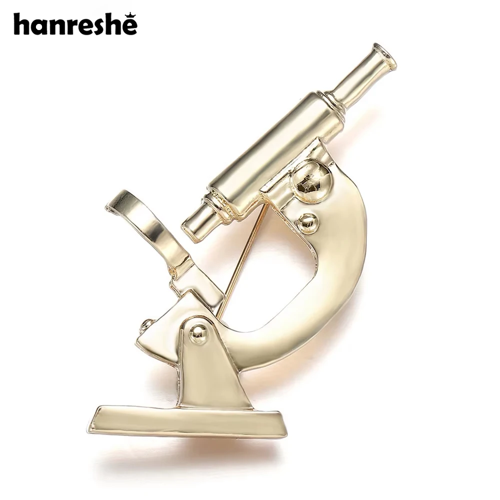 Hanreshe Classic High Quality Microscope Brooch Pin Zinc Alloy Medical Equipment Medical Pins For Doctors Nurses Lapel Jewelry