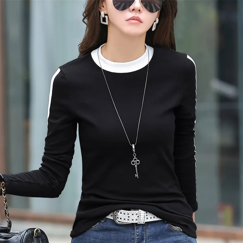 HI-FASHION Women Y2k Shirt Woman Korean Spring Cotton Slim Tshirt Sexy blusas Female Autumn Casual Long Sleeve Tops Tees