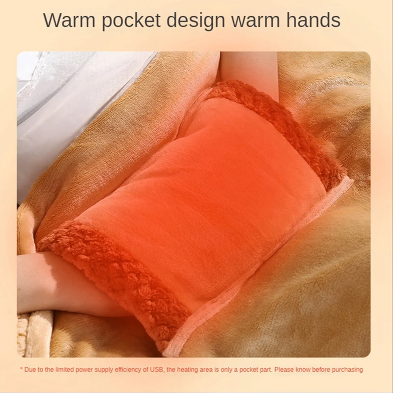 USB Electric Blanket Thicker Heater Bed Heater Blanket Machine Washable Electric Thermostat Mat 60X80cm