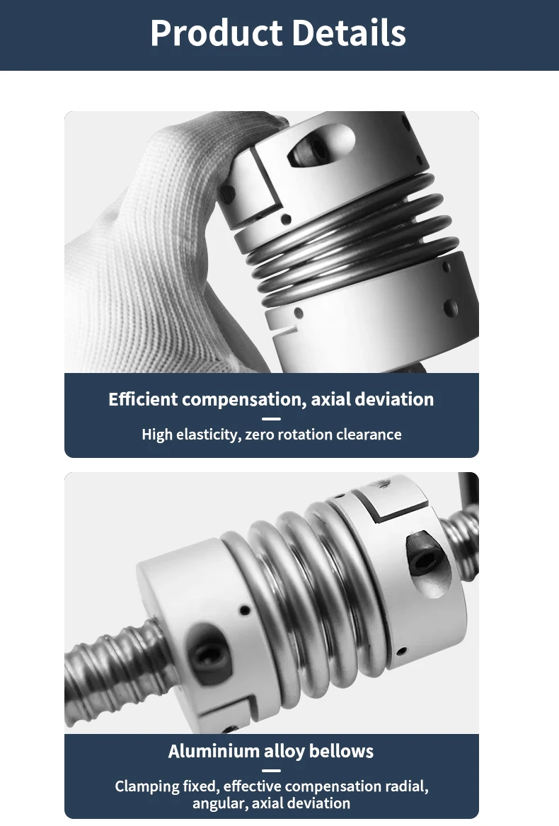 Faltenbalg Kupplung Schritt Servomotor Schraube Aluminium Legierung Clamp Frühling Elastische Hohe Drehmoment Koppler CPBC-40x55 CNC Teile – Detail 4