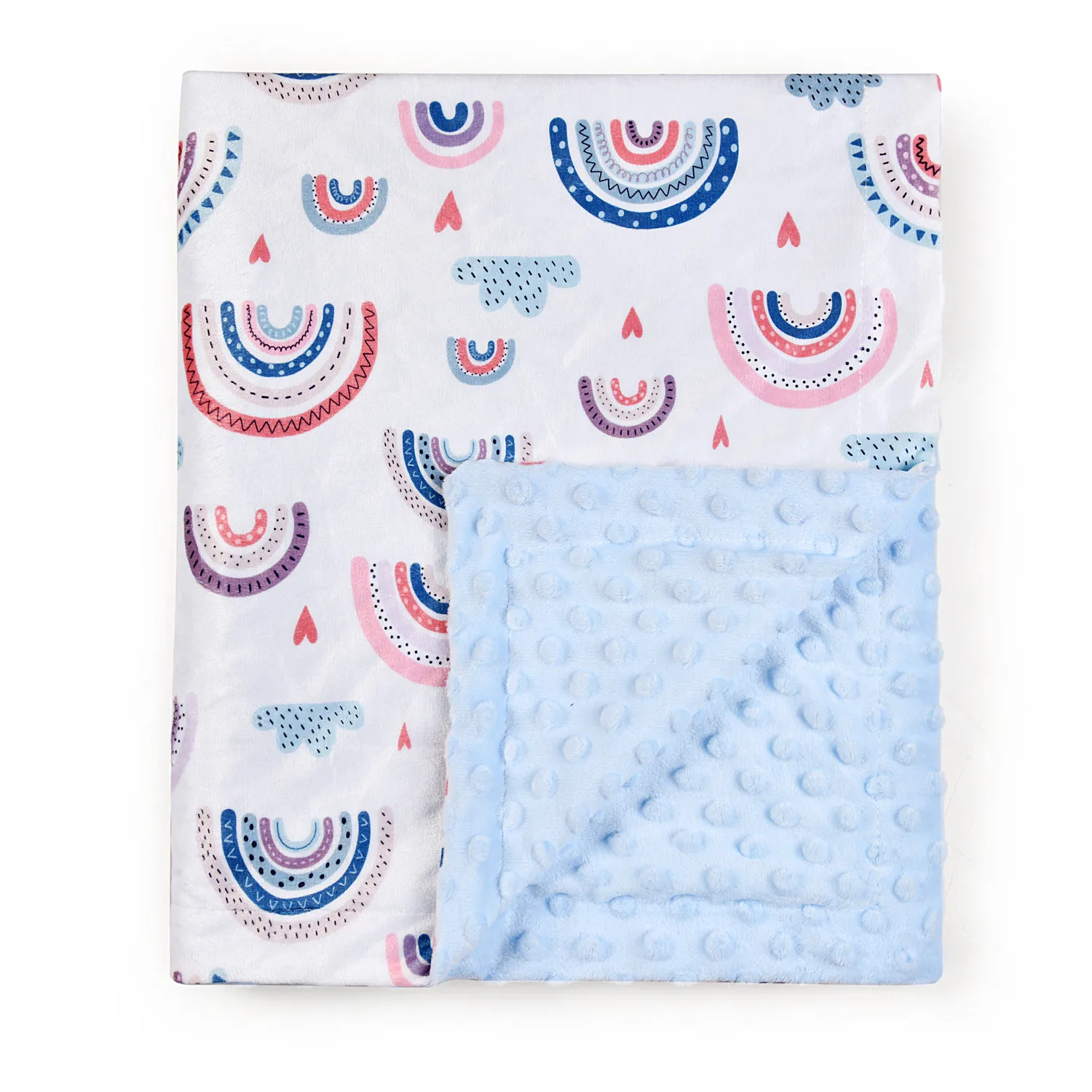 Baby Blanket Soft Minky With Double Layer Dotted Fleece  Swaddle Receiving  for Newborn Boys and Girls Infants