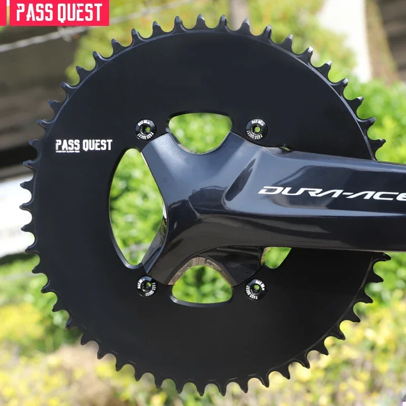 

PASS QUEST-Round Road Bike Chain Crankshaft Closed Disk 110BCD Narrow Wide Chainring for R7000 R8000 DA9100 46T-60T