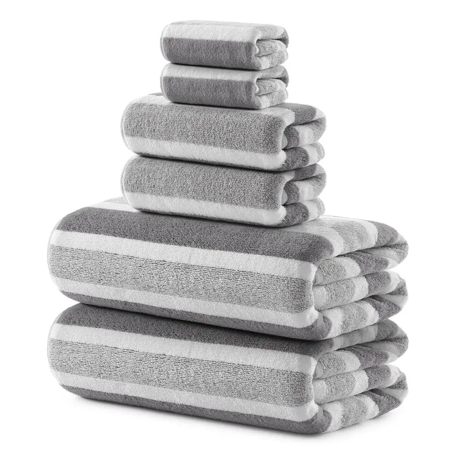 

Набор ультрамягких банных полотенец из микрофибры, 6 штук, 35x70 см, 100% микрофибра, высокоабсорбирующие, быстросохнущие, серые полотенца для ванной, спа, спортзала, 2 полотенца для душа, 2 для ванны.