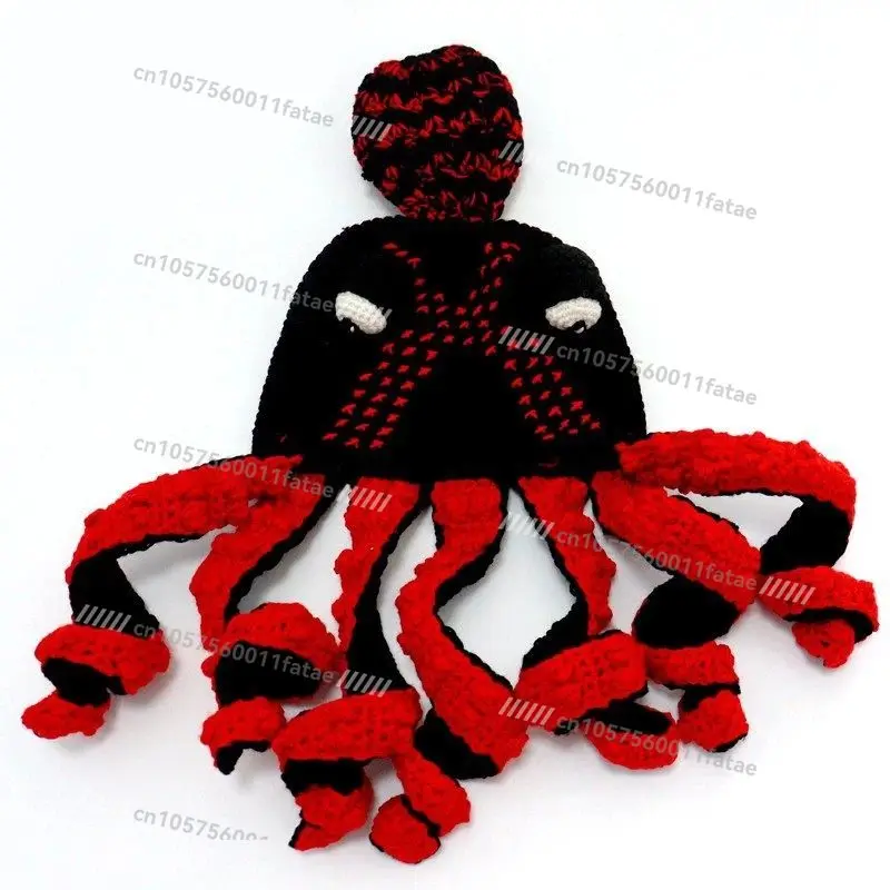

Octopus Hat Autumn and Winter New Crochet Wool Squid Funny Halloween Hand Knitted Octopus Hat