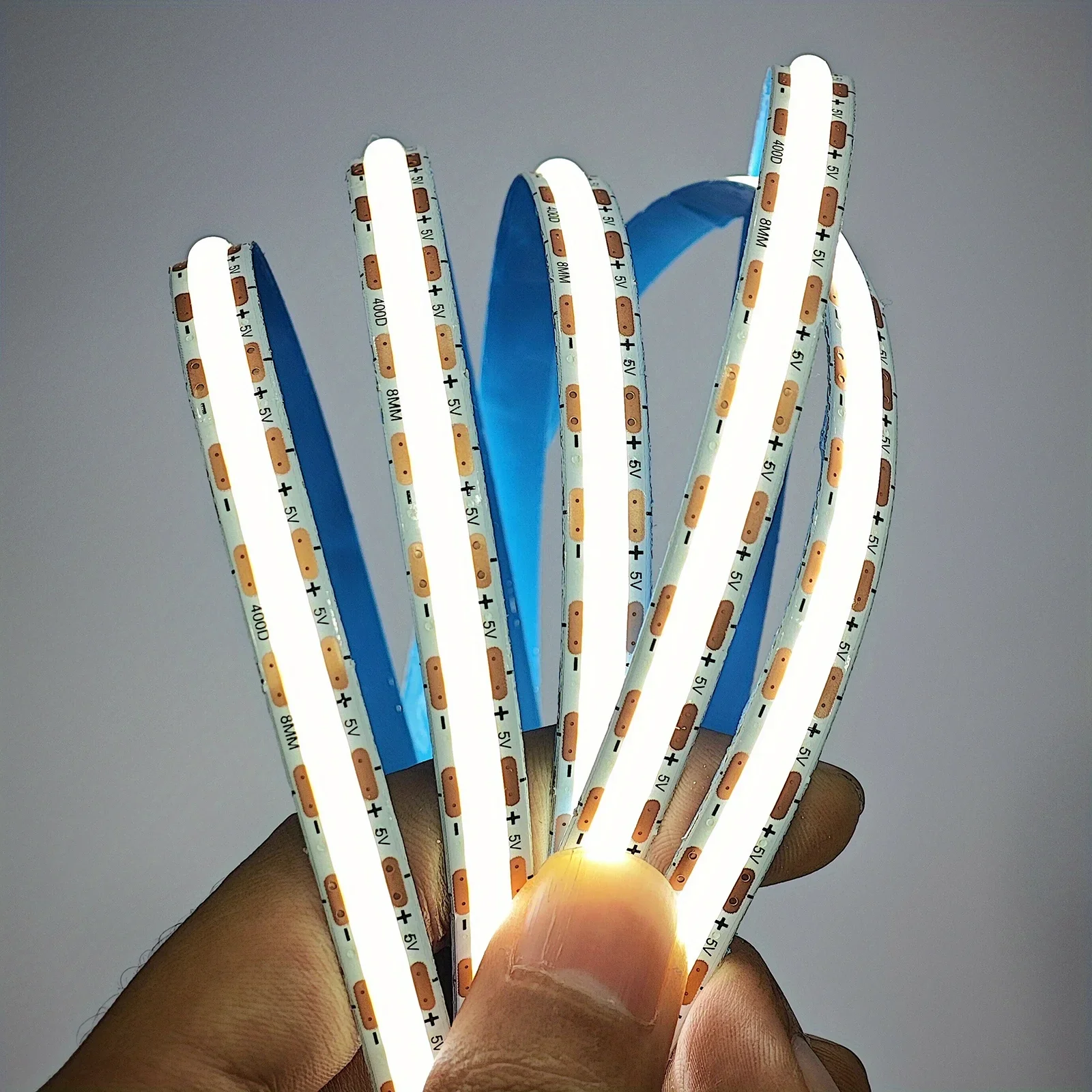 5V COB LED Strip RA90 USB Touch Control Switch Dimmable 320 LEDs/m Lamp Tape Flexible Ribbon Linear Light for Room Kitchen Decor