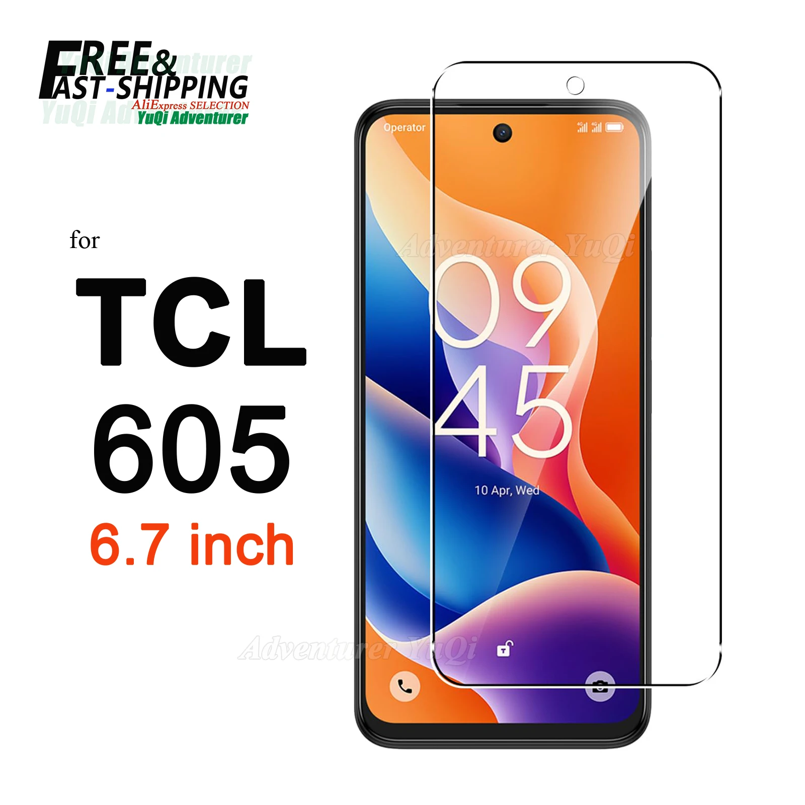

Screen Protector For TCL 605 6.7 inch Tempered Glass NOT Full Cover HD Crystal 9H Anti Scratch Case Friendly