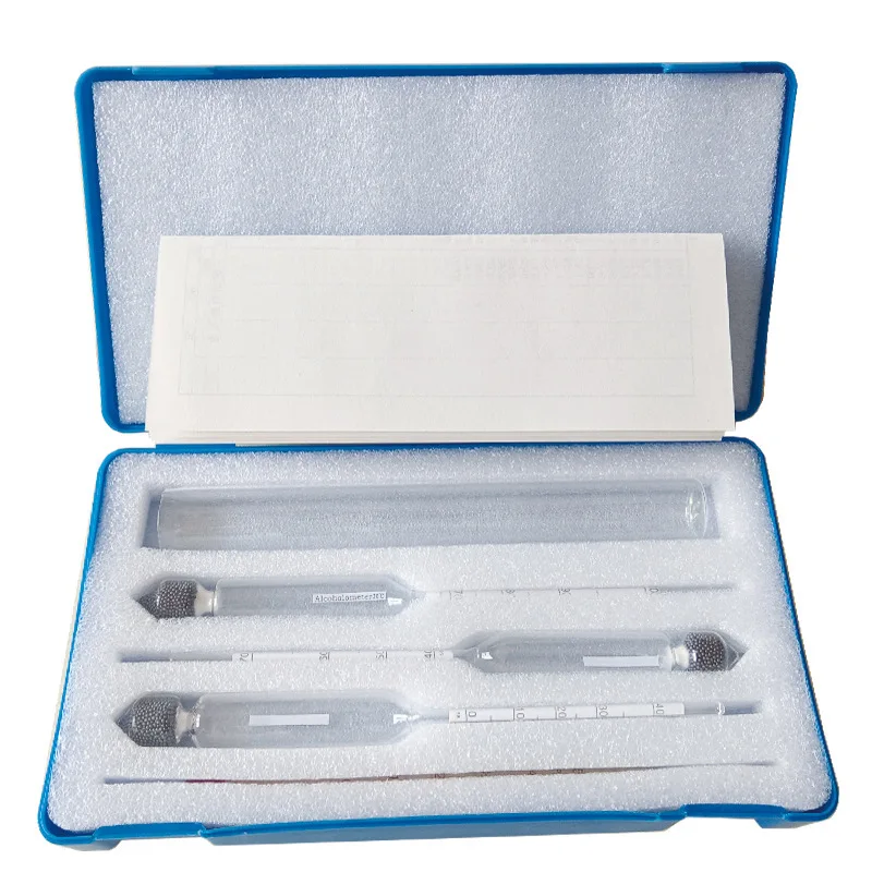 

1 комплект, тройной масштаб, ареометр для спирта, точный измеритель концентрации алкоголя, комплект для тестирования дистиллированных спиртных духов для домашнего пивоварения, Winemaking