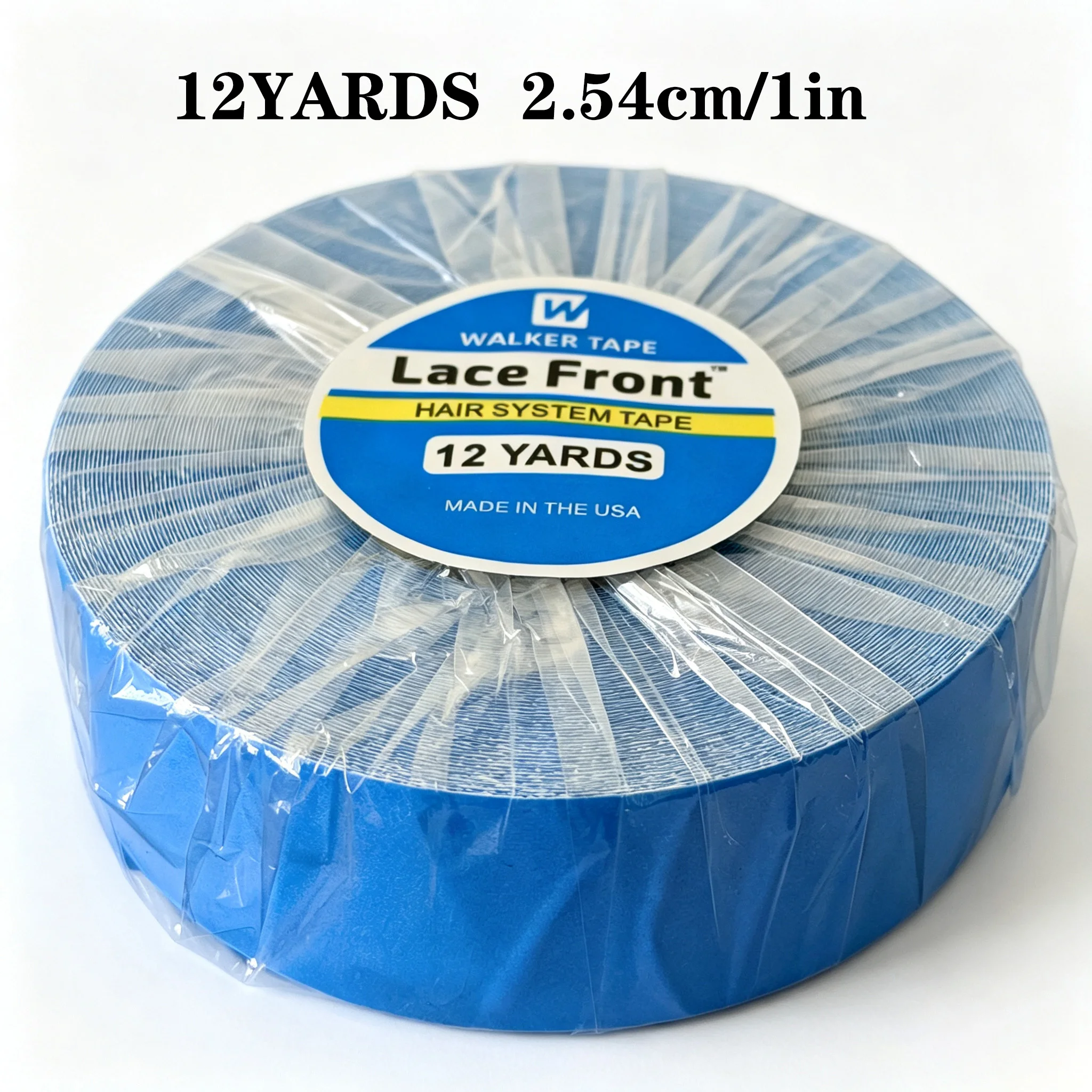 1 Roll 12Yards Double-Sided Adhesive Blue Lace Front Walker Tape for Hair Extensions Skin Weft Hair Lace Wigs Toupee Support