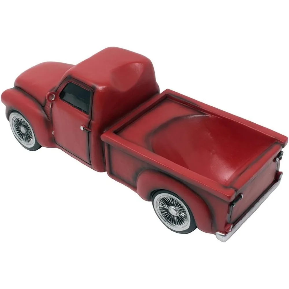 تمثال حامل زجاجة النبيذ على شكل شاحنة صغيرة عتيقة أو رف النبيذ المزخرف بمظهر عتيق لمطبخ المزرعة الريفية على الطراز القديم