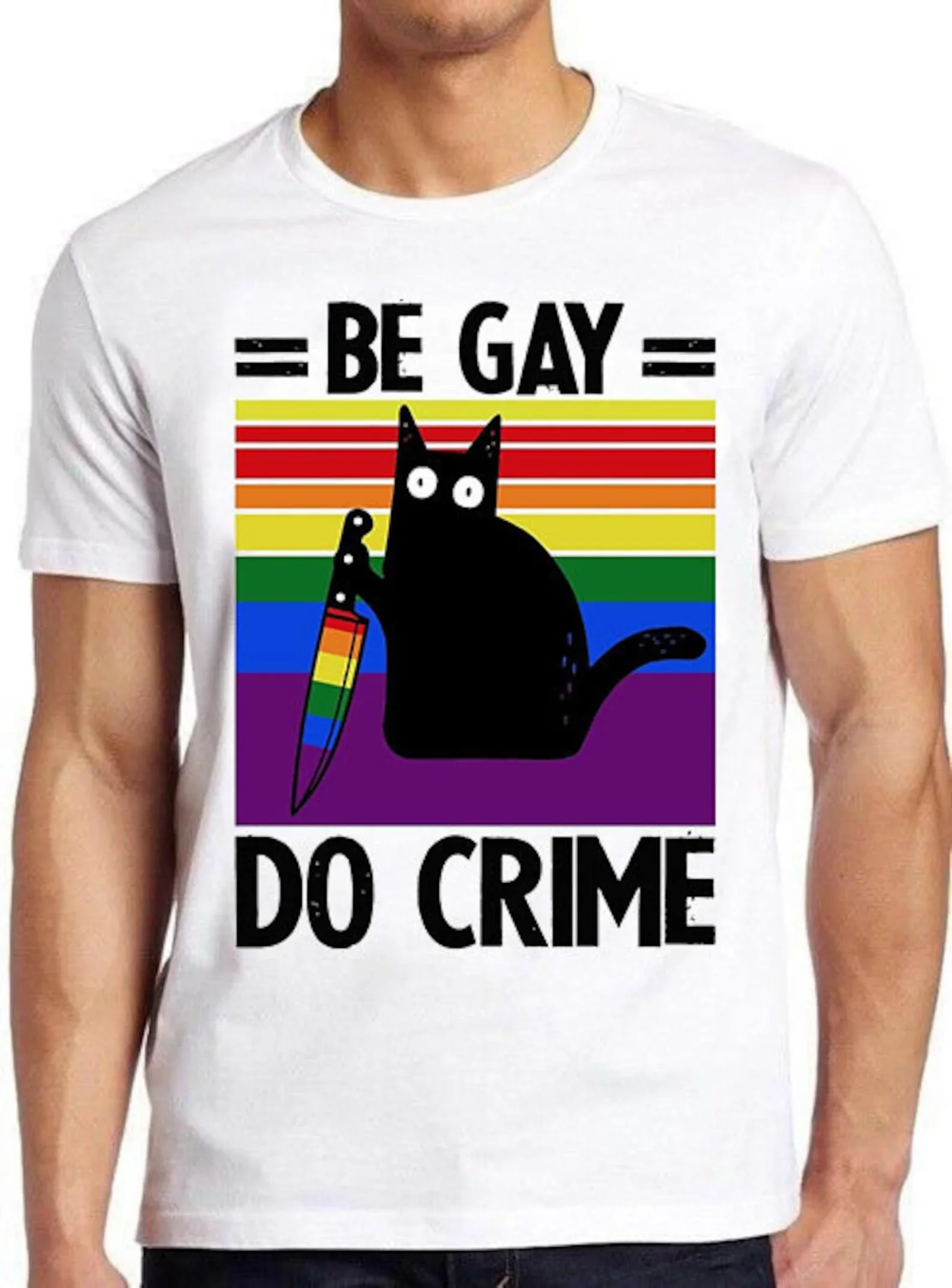 Camiseta con cuchillo negro gato Gay, Orgullo LGBT ropa divertida, lesbiana, mejor vendedor, regalo película