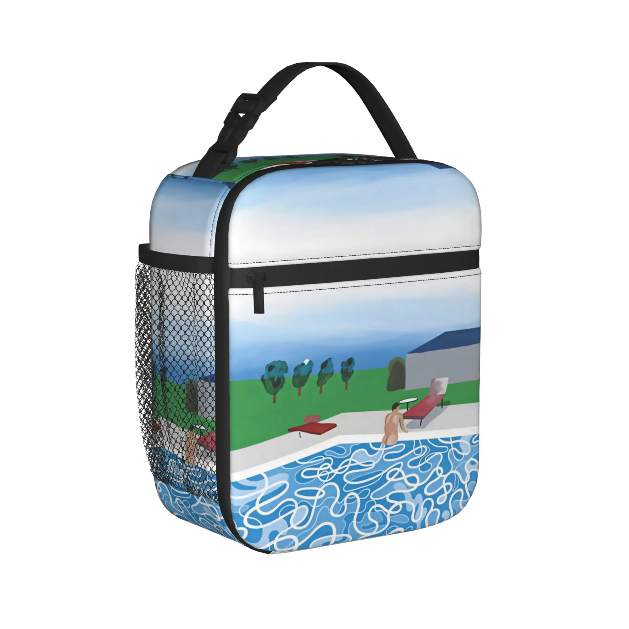 David Hockney Art   Swimming Ketok Bokonge Poster Lunch Bag  Leisure Lunch Box Office Portable Thermal Lunch Bags Cooler Bag