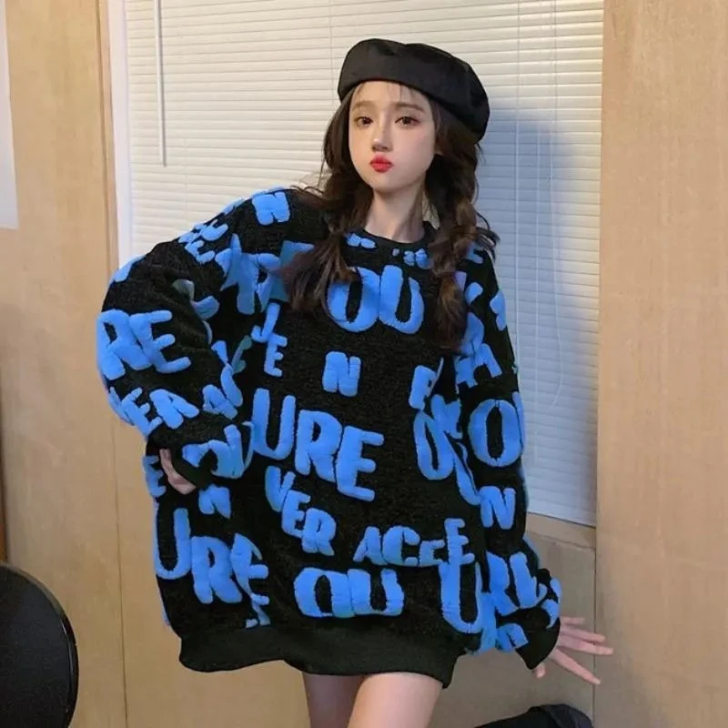 ラウンドネック レディース ニットセーター ベーシックセール 全てが安い ジャンパー エステティックウェア 仕事着 セーター レディース プルオーバー レタープリント