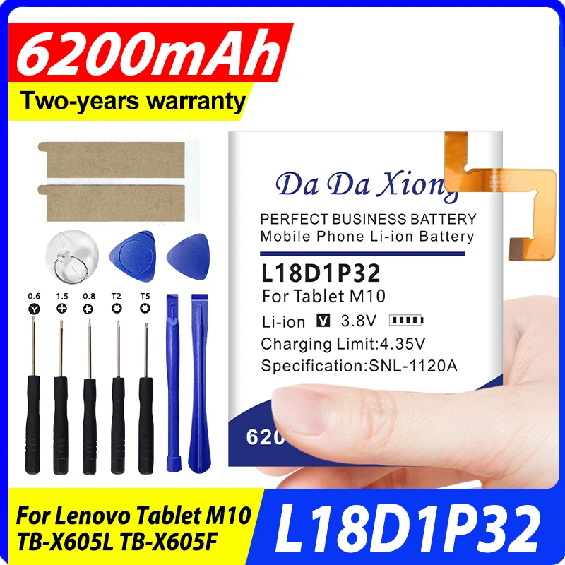 

Новая сменная батарея L18D1P32, 6200 мАч, для Lenovo Tab M10 TB-X605, литиевая батарея Batterij Bateria