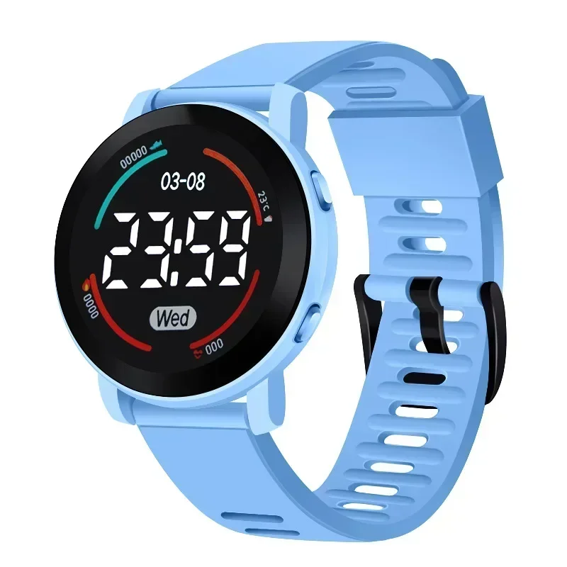 

LED Luminous Sports Watch 2024 New Fashion Round Waterproof Electronic Watch Men and Women Digital Clock Relojes Electrónicos