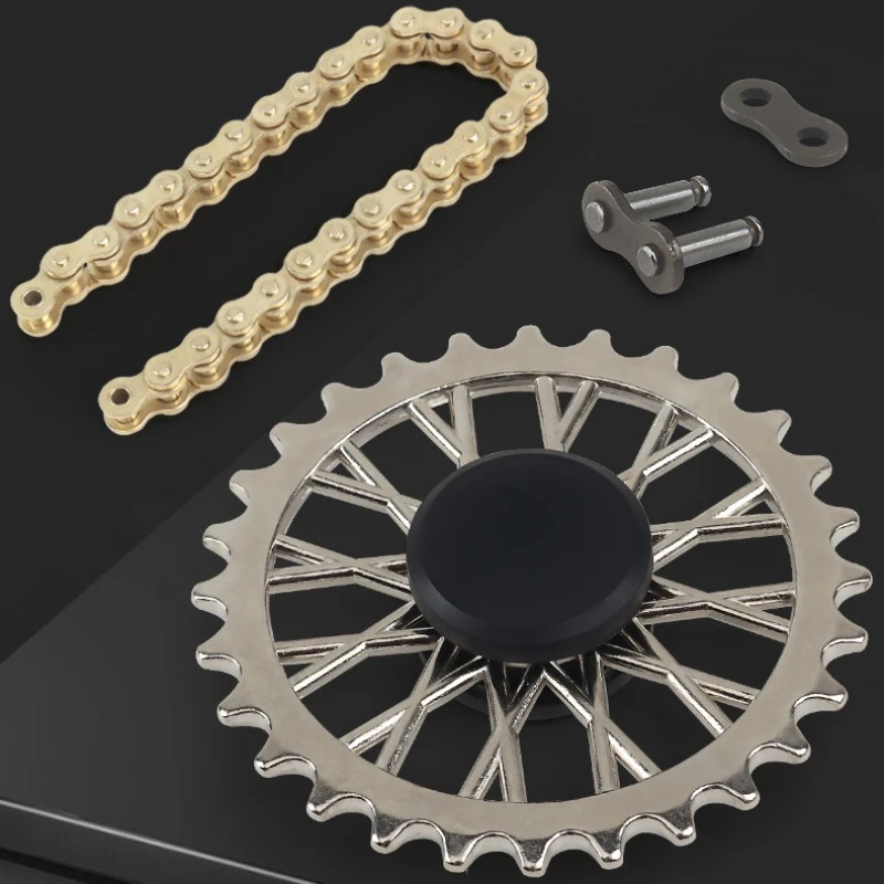 EDC Metal Sprocket Fidget Spinner Gear Chain Adult Fidget Toys Bicycle Chain Shape Hand Spinner Office Stress Relief Toy