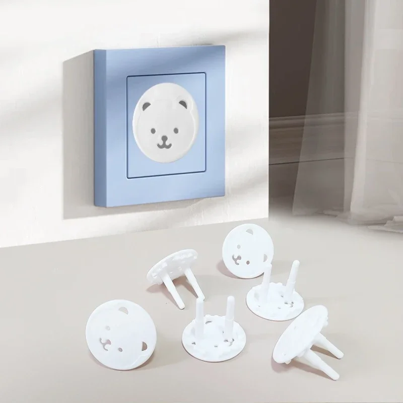 

5/10Pcs Bear EU Power Socket Electrical Outlet Kids Child Safety Guard Protection Anti Electric Shock Plugs Protector Cover
