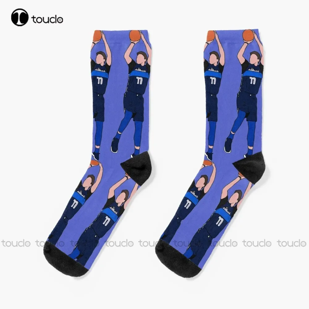 

Luka Doncic Fadeaway Socks Custom Women Socks Thanksgiving Christmas New Year Gift Unisex Adult Teen Youth Socks Custom Sock