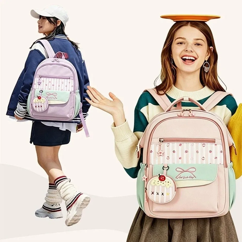 Large Capacity Travel Kids Backpack Breathable Oxford Cloth Students School Bags Cartoon Pattern Multi-pocket