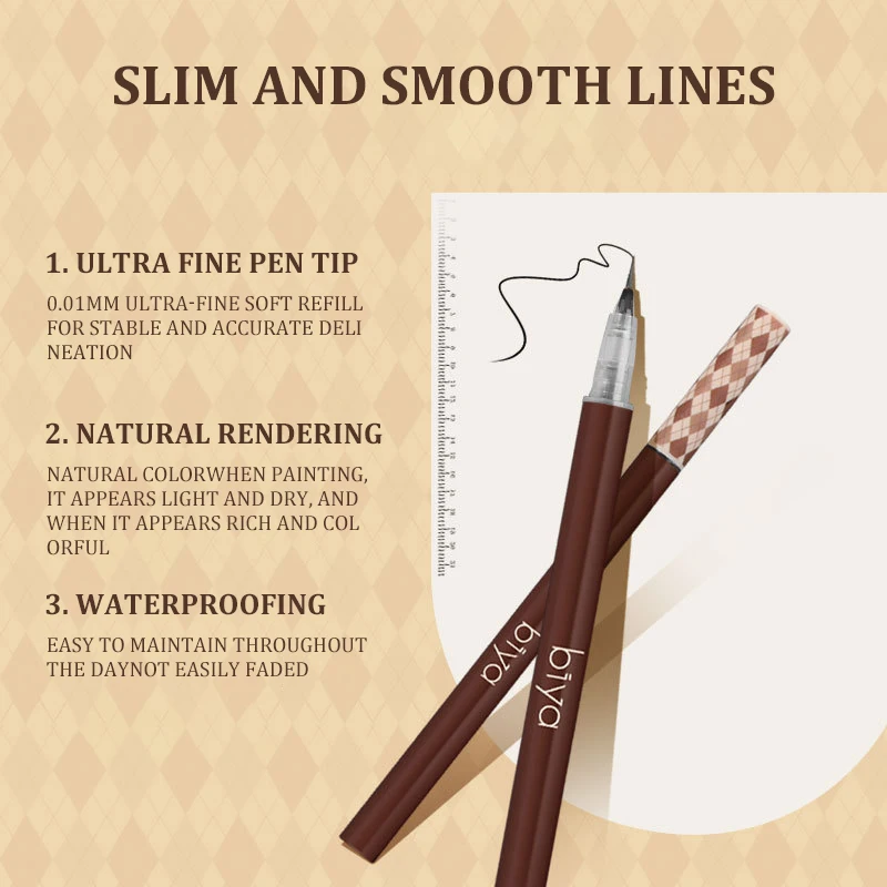 Water Brow pencil Color natural waterproof hold makeup color is not easy to faint makeup Extremely fine liquid brow pencil