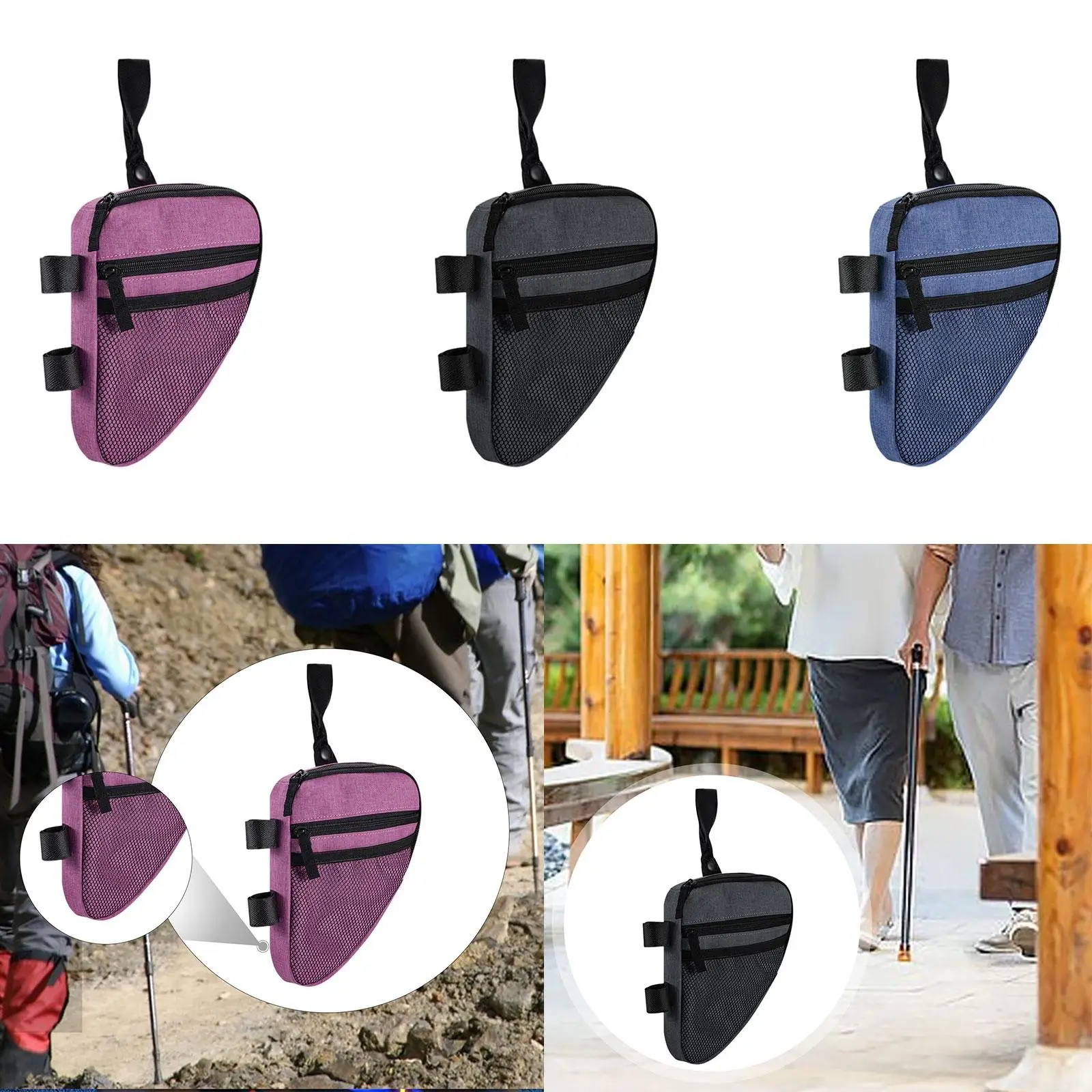 حقيبة تخزين ملحقات عكاز الساعد، حقيبة عكاز الساعد العالمية لزجاجة المياه الصغيرة، المحفظة، المفاتيح #4