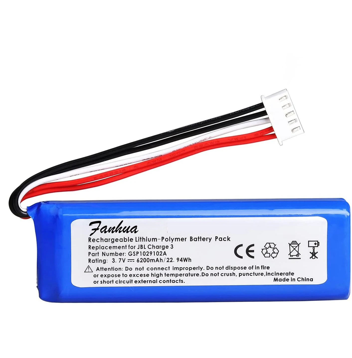 6200MAh Pin Thay Thế Phù Hợp Với Cho Loa JBL Charge 3 GSP1029102A 3.7V 6200MAh Pin GSP1029102A Cho Loa JBL Charge 3