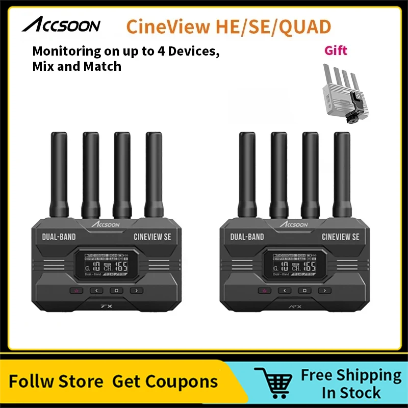 Accsoon CineView HE/SE Wireless Video Transmitter System SDI&HDMI Multi-Spectrum 2.4Ghz 5Ghz Dual Band For Photo Studio