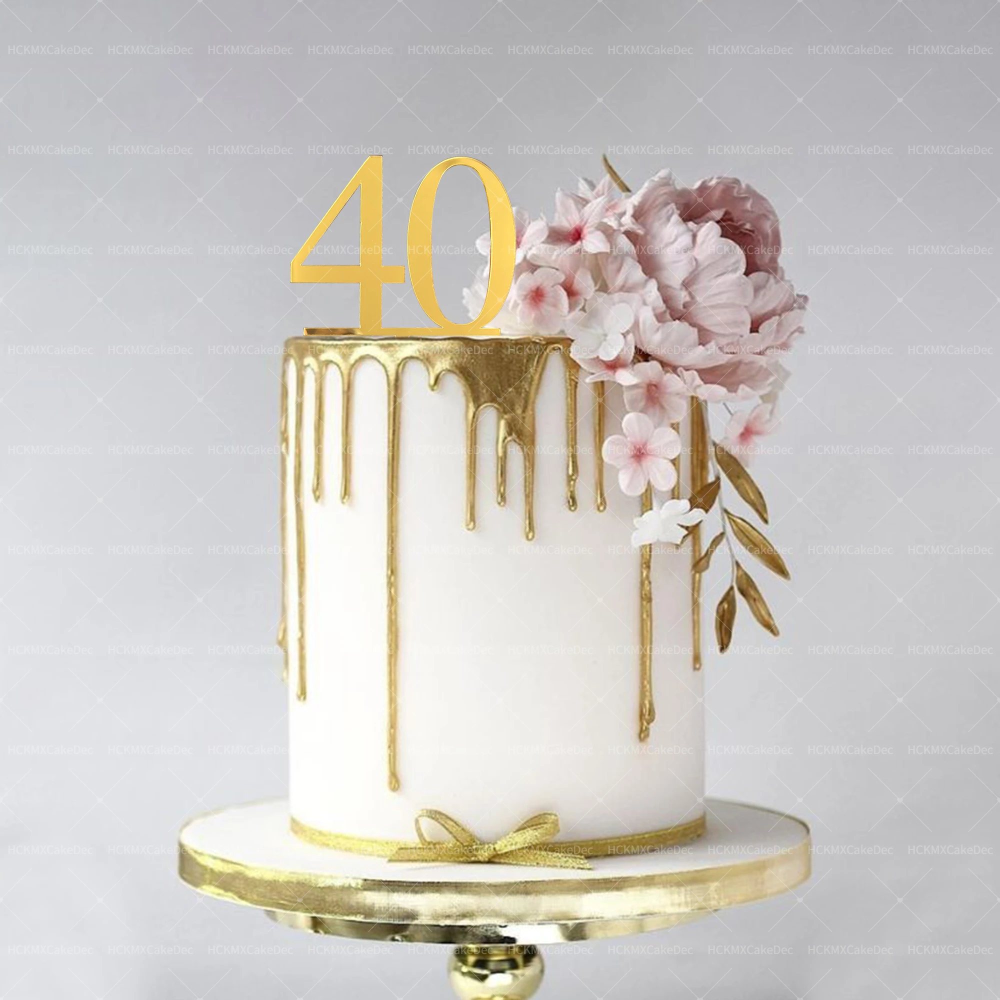 3 Stück goldene Acrylzahlen 18 21 30 40 50 60 70 Kuchenaufsatz, für Geburtstagsfeier DIY Kuchen Dessert Dekoration Lieferungen – Detail 3