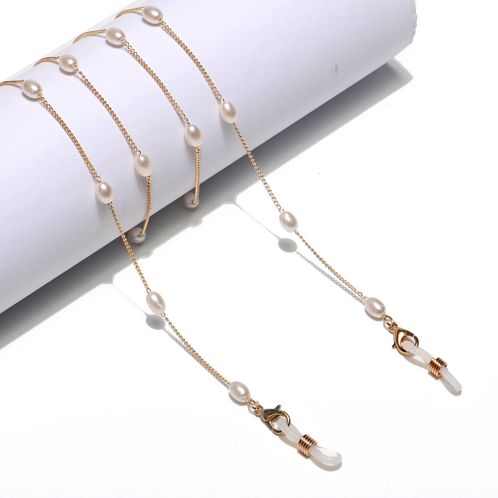 Artisan Pearl Eyewear Leash, Tarnish-Resistant Metal Chain - Portable Multi-Use Lanyard for Readers/Sunglasses/AirPods