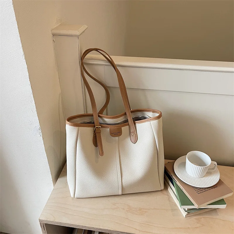 

Vintage Simple Shoulder Bags Fashion Versatile Large Capacity Tote Bags for Women Casual High Appearance Commute Work Bag