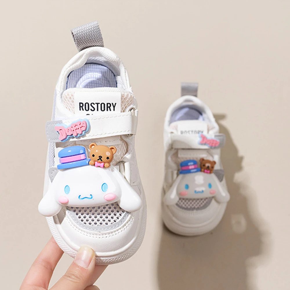 2024 Cinnamoroll trampki Sanrios Kawaii Anime dziecięce buty z siatką letnie kreskówki dziewczęce obuwie moda dla dzieci Student