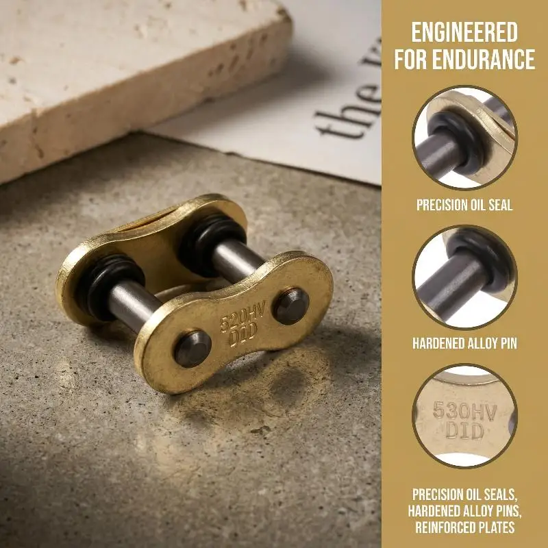 Conector de Cadena 428 520 525 530HV, Junta Maestra para Reparación de Cadenas de Motocicletas de Uso Pesado, para Entusiastas de las Motocicletas de Turismo