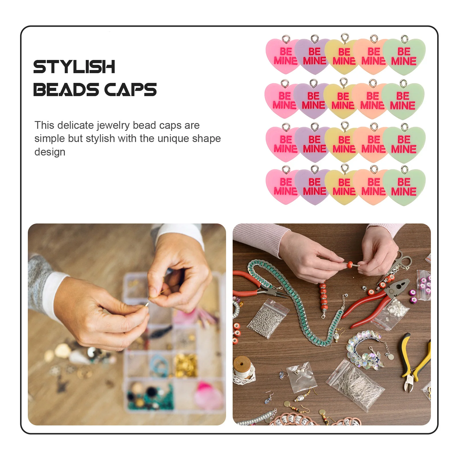 

20pcs Heart Shaped Charms For Jewelry Making Diy Craft Accessories Resin Pendant Charms For Necklace Bracelet Keychain Earrings