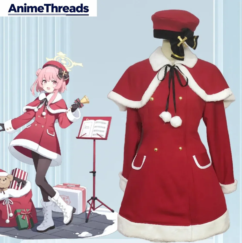 

THREAD Blue Archive Sumi Serina Christmas Nurse Red Dress Cosplay Costume New Year Halloween Party Role Play Outfit Any Size