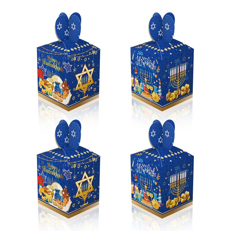 6/12/24Pcs Jewish Hanukkah Party Candy Box Supplies Baby Shower Kid Birthday Party Favors Gift Box Chanukah Candy Box Decoration