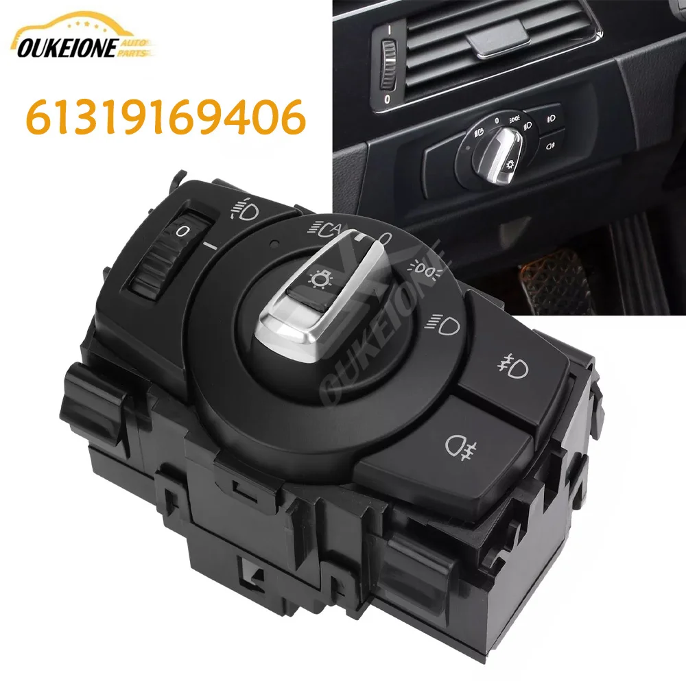 61319169406 Headlamp Switch Headlight Knob Button Assembly for BMW 1 3 X1 Series E81 E87 E90 E91 E92 E84 6131 9169 406