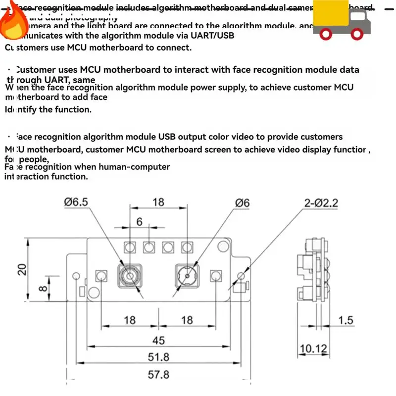 

Discount-AI Face Recognition Module Binocular 3D Liveness Detection Module Storage 1000 Faces