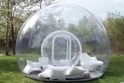 3/4/5m Outdoor Camping Transparent Inflatable Bubble Tent Spherical Clear House Garden Cabin Lodge Starry Sky Dome With Blower