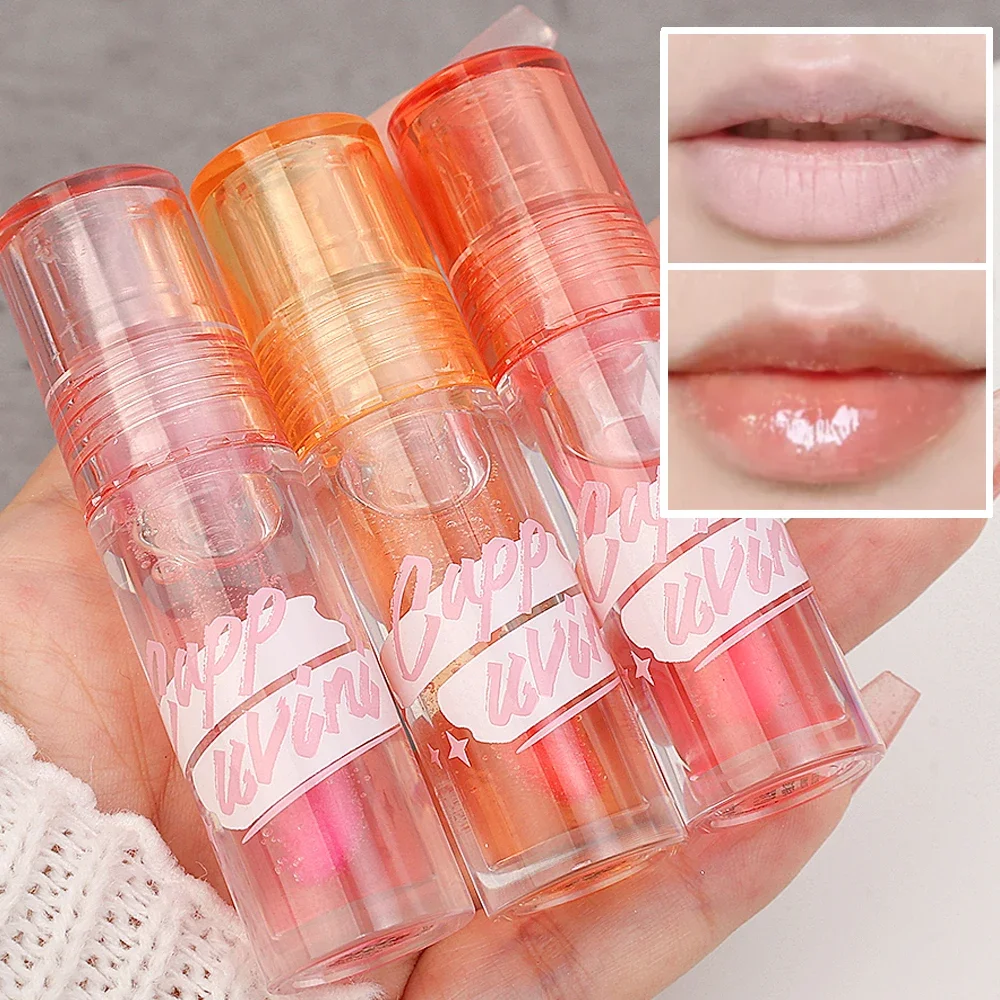 Color Changing Lip Gloss Mirror Glassy Lip Glow Oil Natural Pink Lasting Moisturizing Reduce Lips Lines Jelly Lips Care Makeup