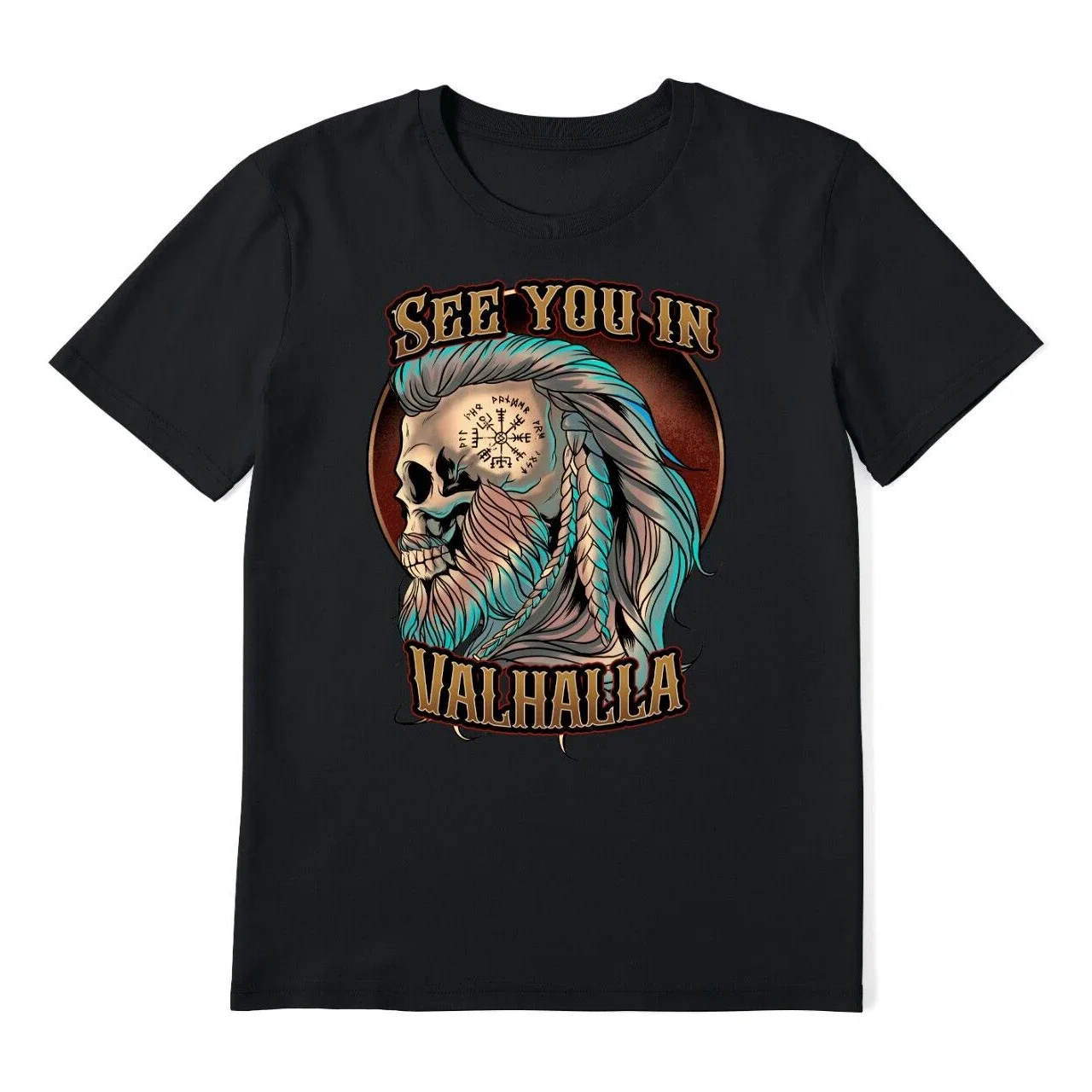 Sons of Valhalla Nordic warriors Ragnar Skull Warrior T-Shirt 100% Cotton O-Neck Short Sleeve Casual Mens T-shirt Size S-3XL